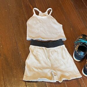 Free people movement tank and shorts Set - Cream